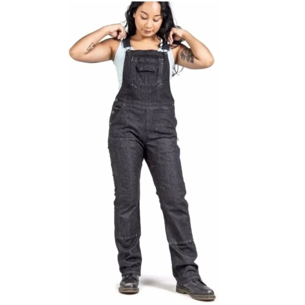 Dovetail Workwear Freshley Overalls Heathered Black Denim 30/10